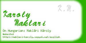 karoly maklari business card