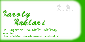 karoly maklari business card